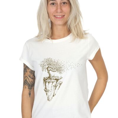 Camicia ecologica Fairwear da donna Stone Washed White Maple Island