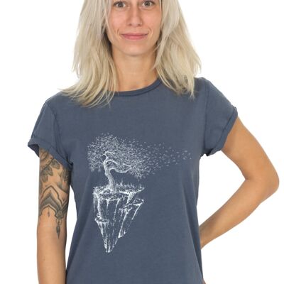 Fairwear Camisa Orgánica Mujer Stone Washed Blue Maple Island