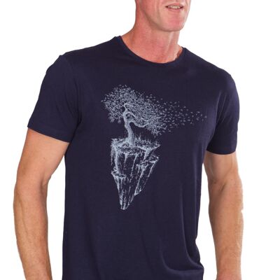 Ecovero Shirt Men Navy Blue Maple Island