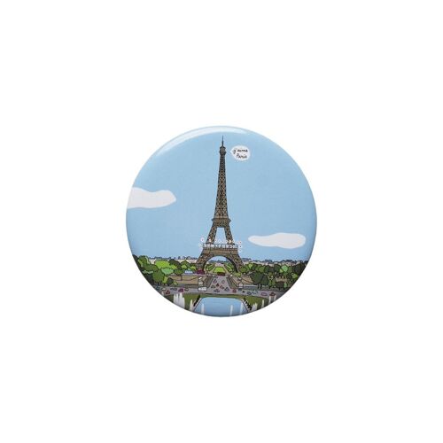 MAGNET "TOUR EIFFEL VUE CHAMPS  DE MARS" Ø6,5cm