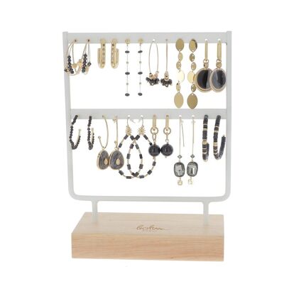 Kit of 24 stainless steel earrings - black gold - free display / KIT-BO01-0740-D-BLACK