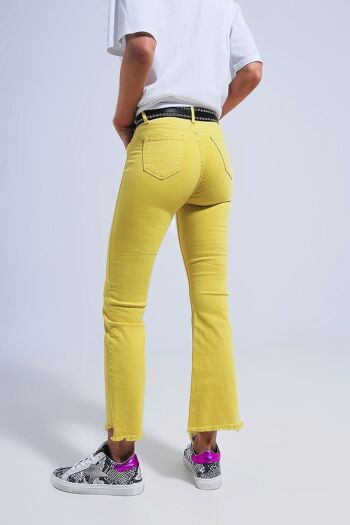 Pantalon droit jaune à larges chevilles 4