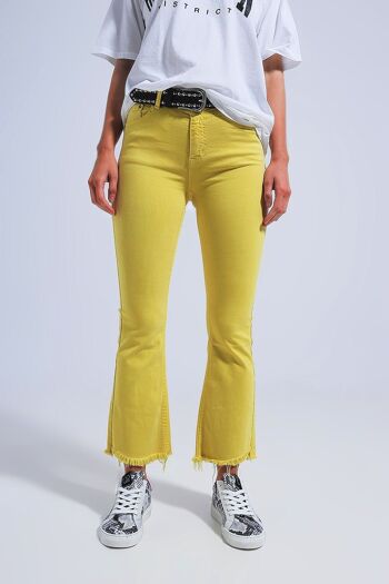 Pantalon droit jaune à larges chevilles 5