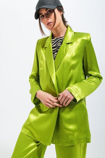 Blazer en satin vert 5