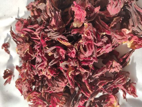 Fleurs d'hibiscus séchées rouge Bio en vrac qualité Premium