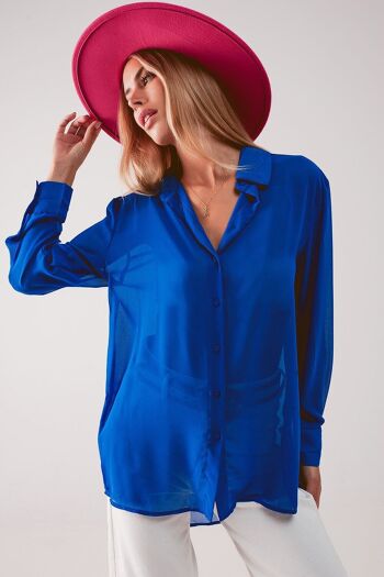 Chemise en mousseline bleue 1