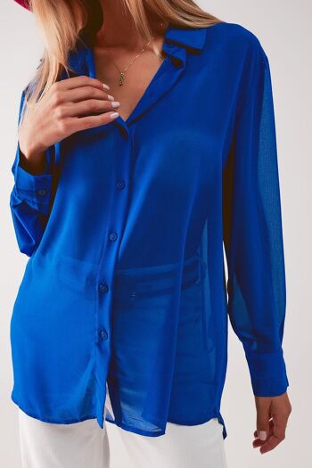 Chemise en mousseline bleue 4