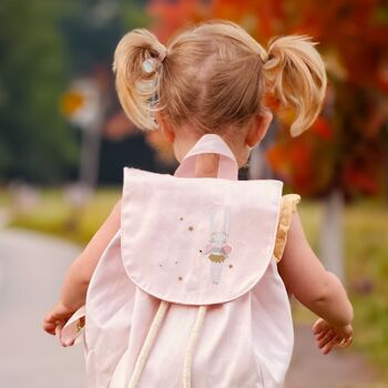 Sac à dos mallette rose pour l'école maternelle ou la crèche - rose avec motif lapin fée 1