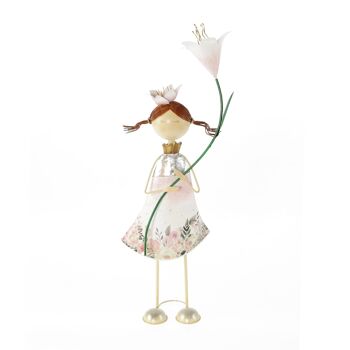 Roses de demoiselle d'honneur en métal, 18 x 10 x 46 cm, rose/blanc, 803017 1