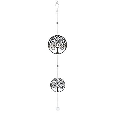 Appendiabiti in metallo albero della vita, set da 2, 15 x 1 x 85 cm, argento, 803093