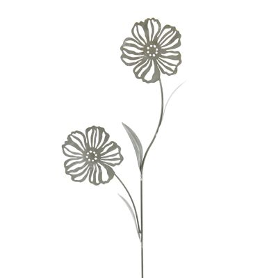 Metal plug flower set of 2, 29 x 1 x 110 cm, gray, 803185