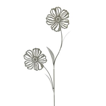 Bouchon en métal fleur lot de 2, 29 x 1 x 110 cm, gris, 803185 1