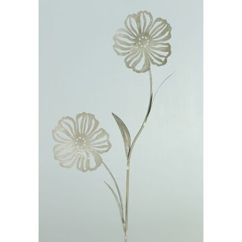Bouchon en métal fleur lot de 2, 29 x 1 x 110 cm, gris, 803185 2