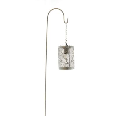 Metal plug withSolar lantern, 14 x 10.5 x 110 cm, gray, 803215