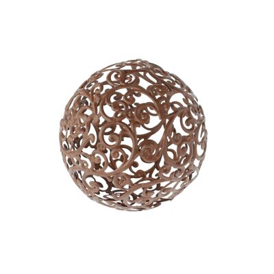 Baroque metal garden ball, Ø 18.5 cm, rust-colored, 803277