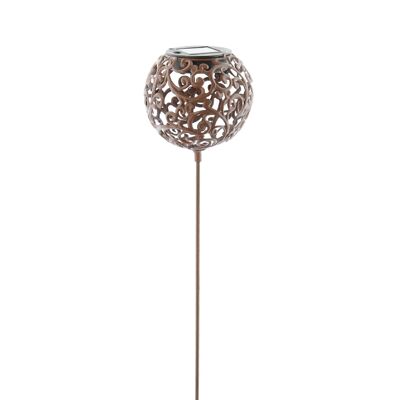 Bouchon métallique boule solaire, Ø 14 x 100 cm, couleur rouille, 803284