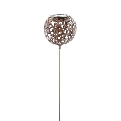 Metal plug ball solar, Ø 14 x 100 cm, rust-colored, 803284