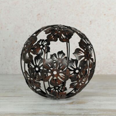 Fiori a sfera da giardino in metallo, Ø 19,5 cm, marrone scuro, 803390