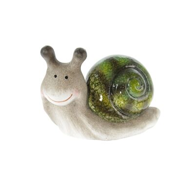 Ceramic snail e.g. Places, 15 x 8 x 11 cm, green, 803659