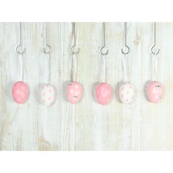 Cintre en plastique oeufs 3 assortis, Ø 4 x 6 cm, rose, 6 pièces, 805394 2