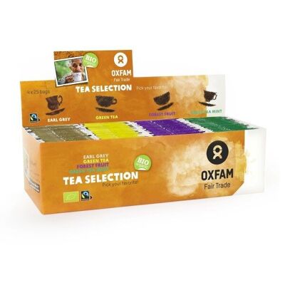 Caja de 4 Tés (Earl Grey, Frutas del Bosque, Menta, Té Verde), bolsitas x100