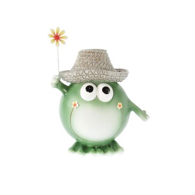 Poly frog with hat individually, 11.5 x 8 x 13 cm, green, 809323