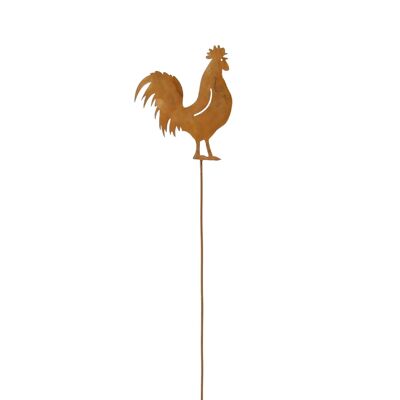 Metal plug rooster, 8 x 0.2 x 38 cm, rust-colored, 810220