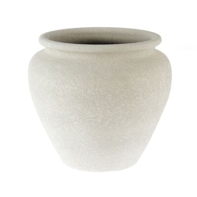 Jardinera de cerámica Valldemossa, Ø 30 x 28 cm, blanco/gris, 816048