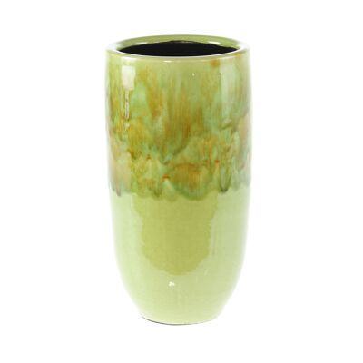 Vaso in ceramica Elba, Ø 16 x 30 cm, verde reattivo, 816154