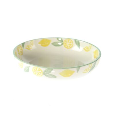 Ceramic bowl Lemon design, Ø 21 x 5.5 cm, yellow/green, 817984