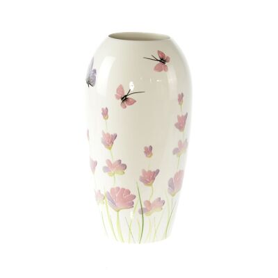 Ceramic vase lavender design, Ø 14 x 30 cm, violet, 818011