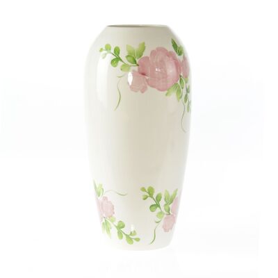 Ceramic vase rose design, Ø 18 x 35 cm, pink, 818080