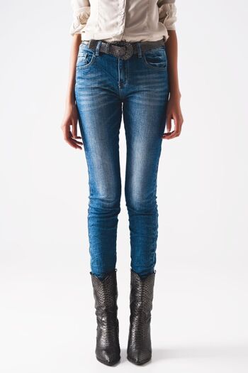 Jean skinny bleu vieilli 2