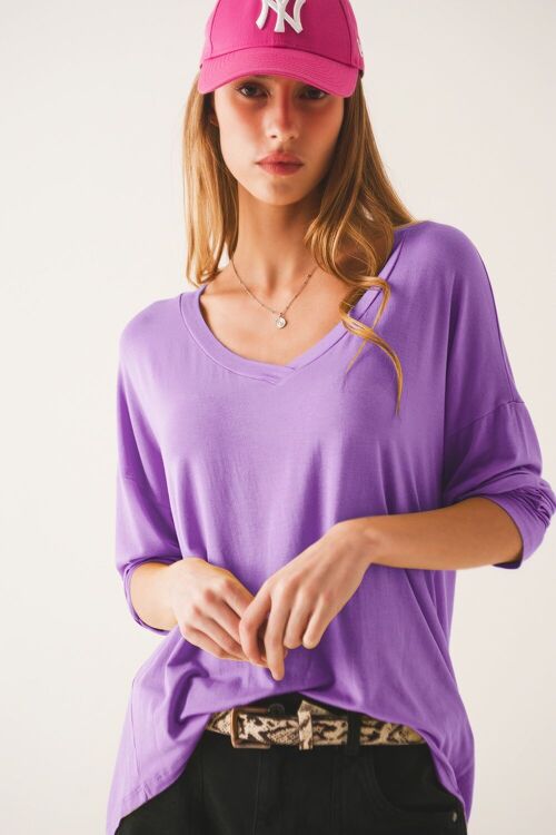 Purple long sleeve modal top