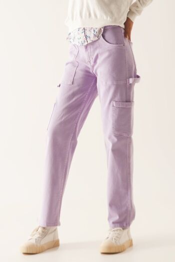 Pantalon cargo violet 1