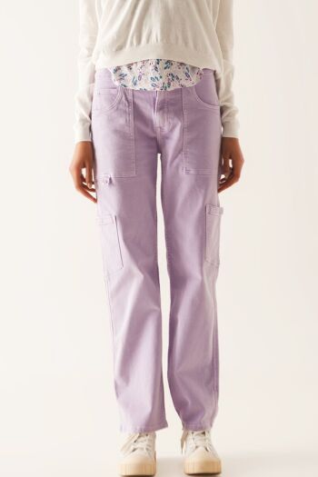 Pantalon cargo violet 4