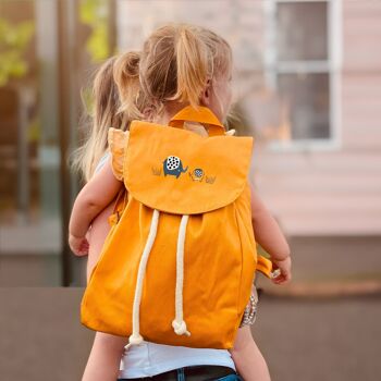 Sac à dos mallette pour l'école maternelle ou la crèche - avec motif elephant - colori rose, moutarde ou sauge 4