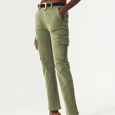 Relaxed cargo pants in khaki