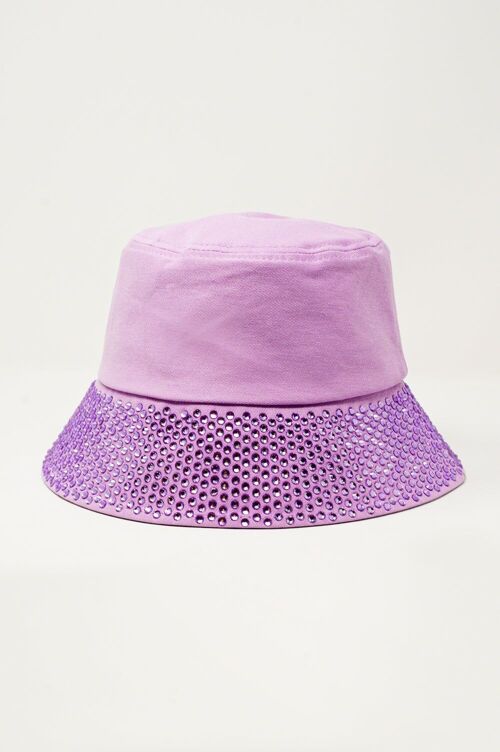 Strass bucket hat in purple