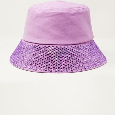 Strass bucket hat in purple