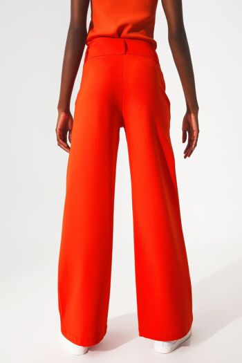 Pantalon large à boutons orange 2