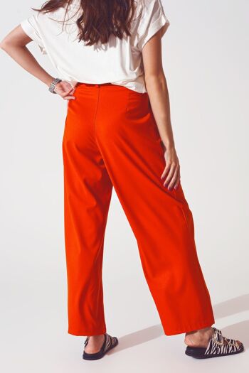 Pantalon ample à jambe large orange 2