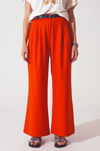 Pantalon ample à jambe large orange 4