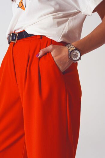 Pantalon ample à jambe large orange 5