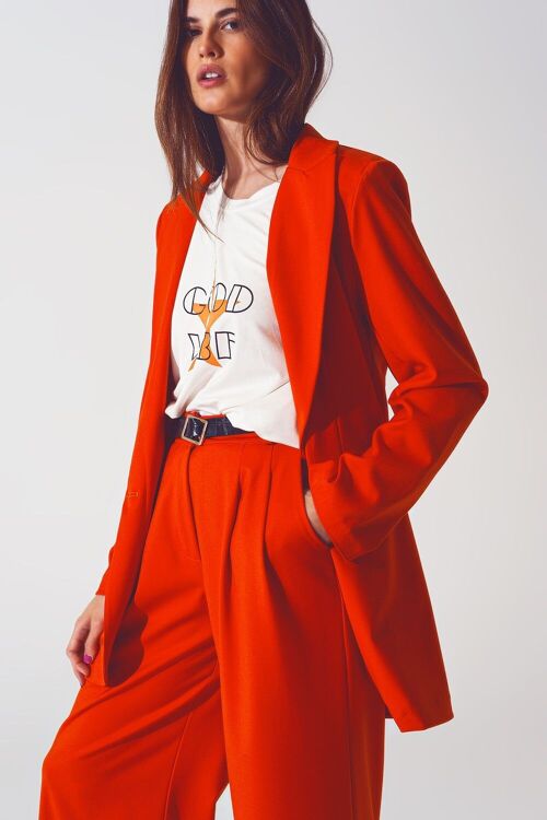 Oversized blazer in orange