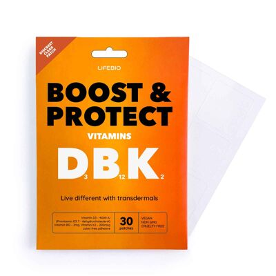 Boost & Protect - High dose vitamins D3, B12 & K2 - 30 patches