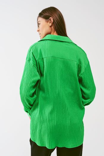 Chemise rayée coupe ample en vert 3