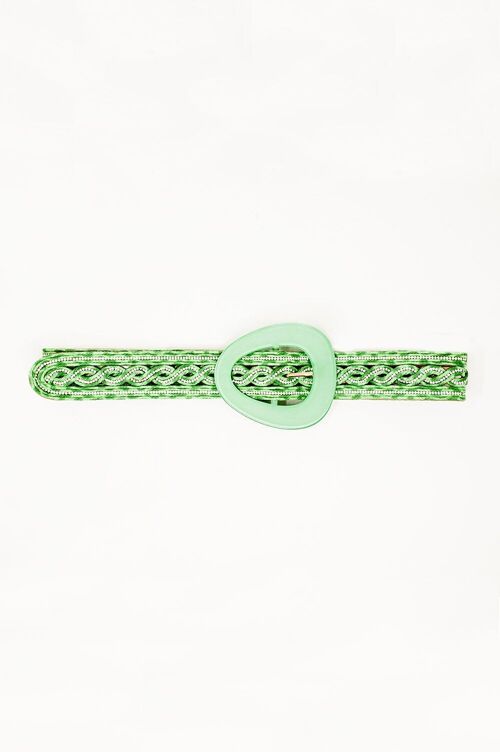 Crystal Embellished Belt in Green