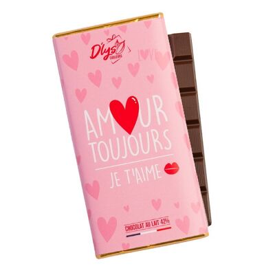 Tablette "Amour Toujours-Je t'aime" - Chocolat au lait 42%