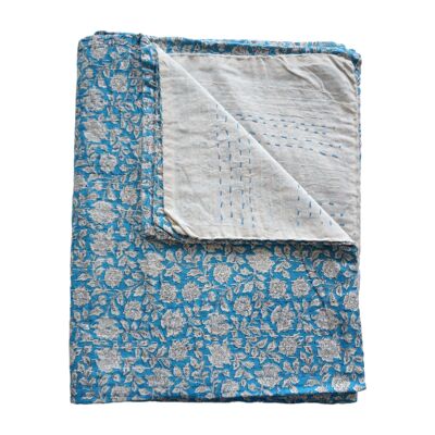 “Sky” printed cotton bedspread